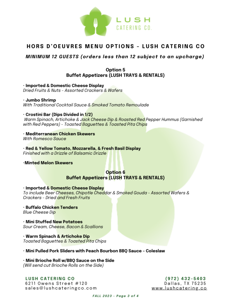 Lush Catering Company - Catering in Dallas, Texas