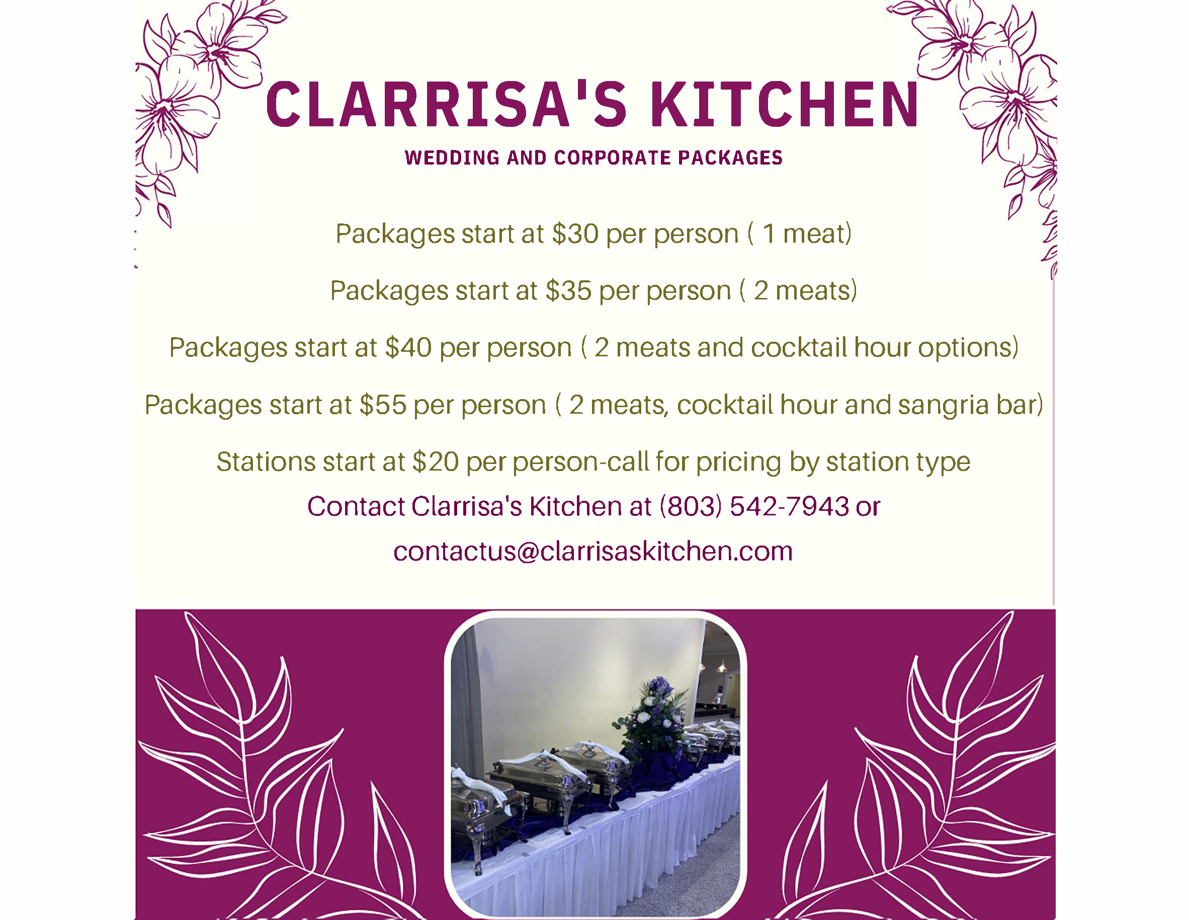 Clarrisa's Kitchen and Catering LLC & JC Legacy Event Center - Catering in Irmo, South Carolina