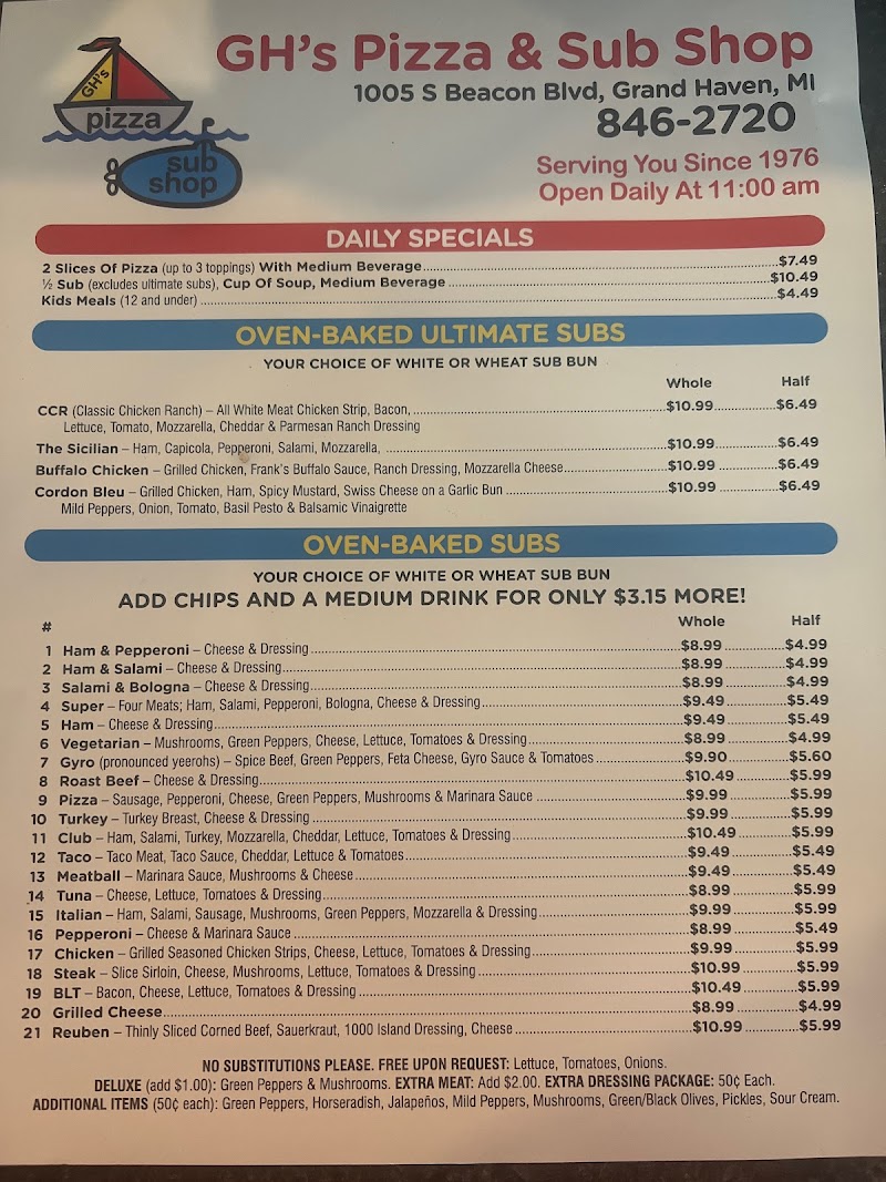 GH Pizza & Subs - Catering in Grand Haven, Michigan