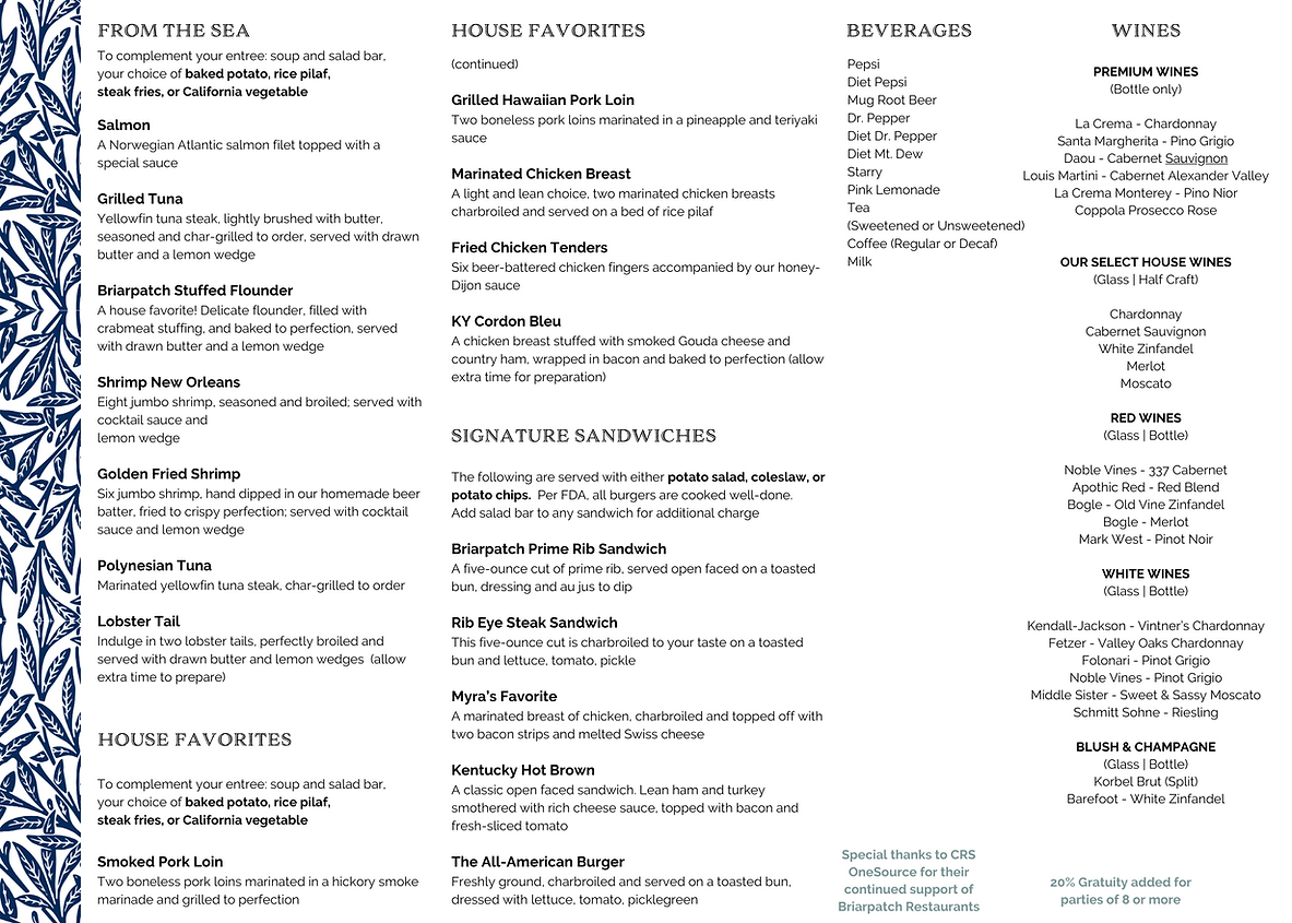 Briarpatch Restaurants - Catering in Owensboro, Kentucky