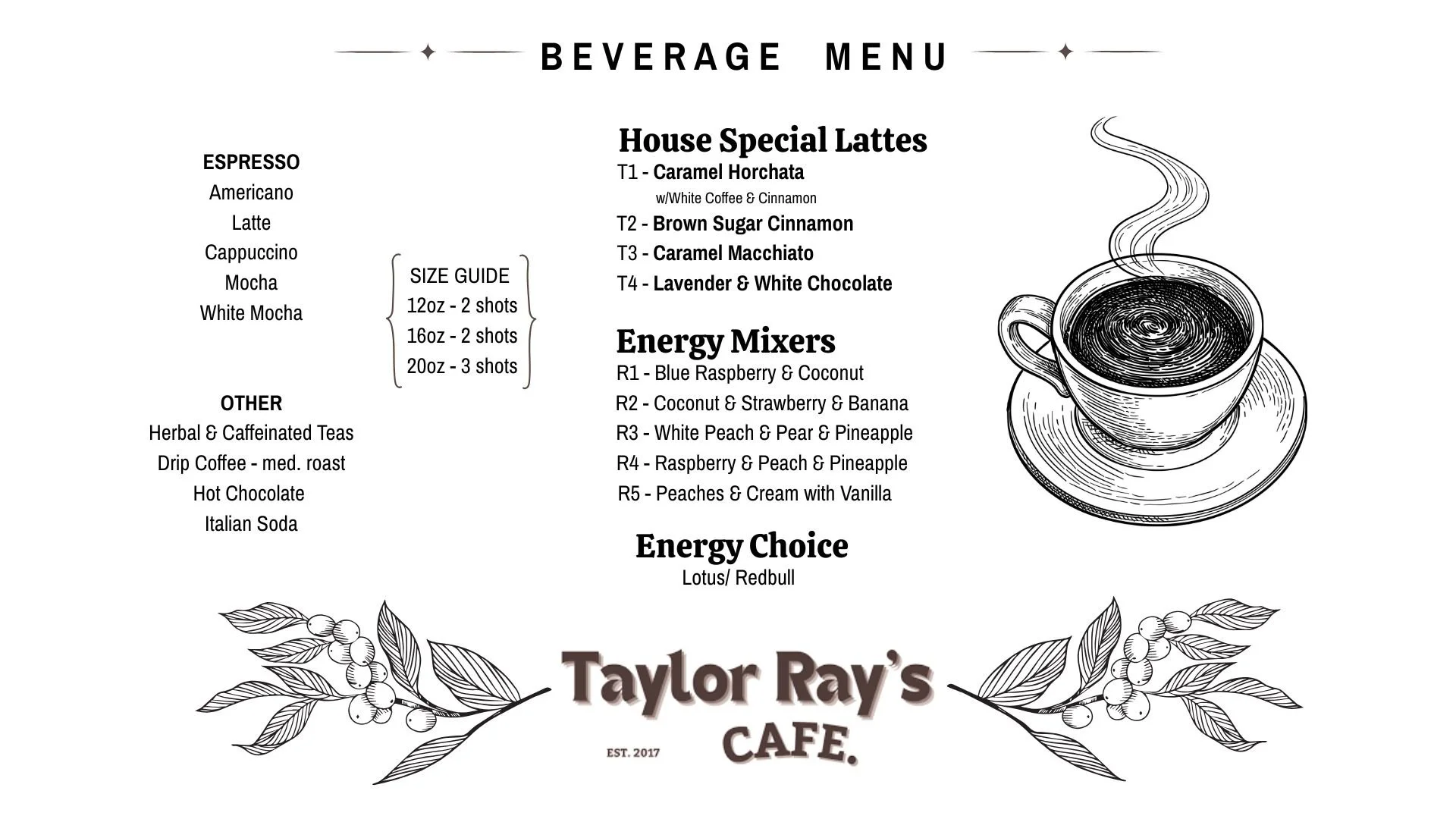 Taylor Ray’s Cafe at Hawks Prairie - Catering in Lacey, Washington