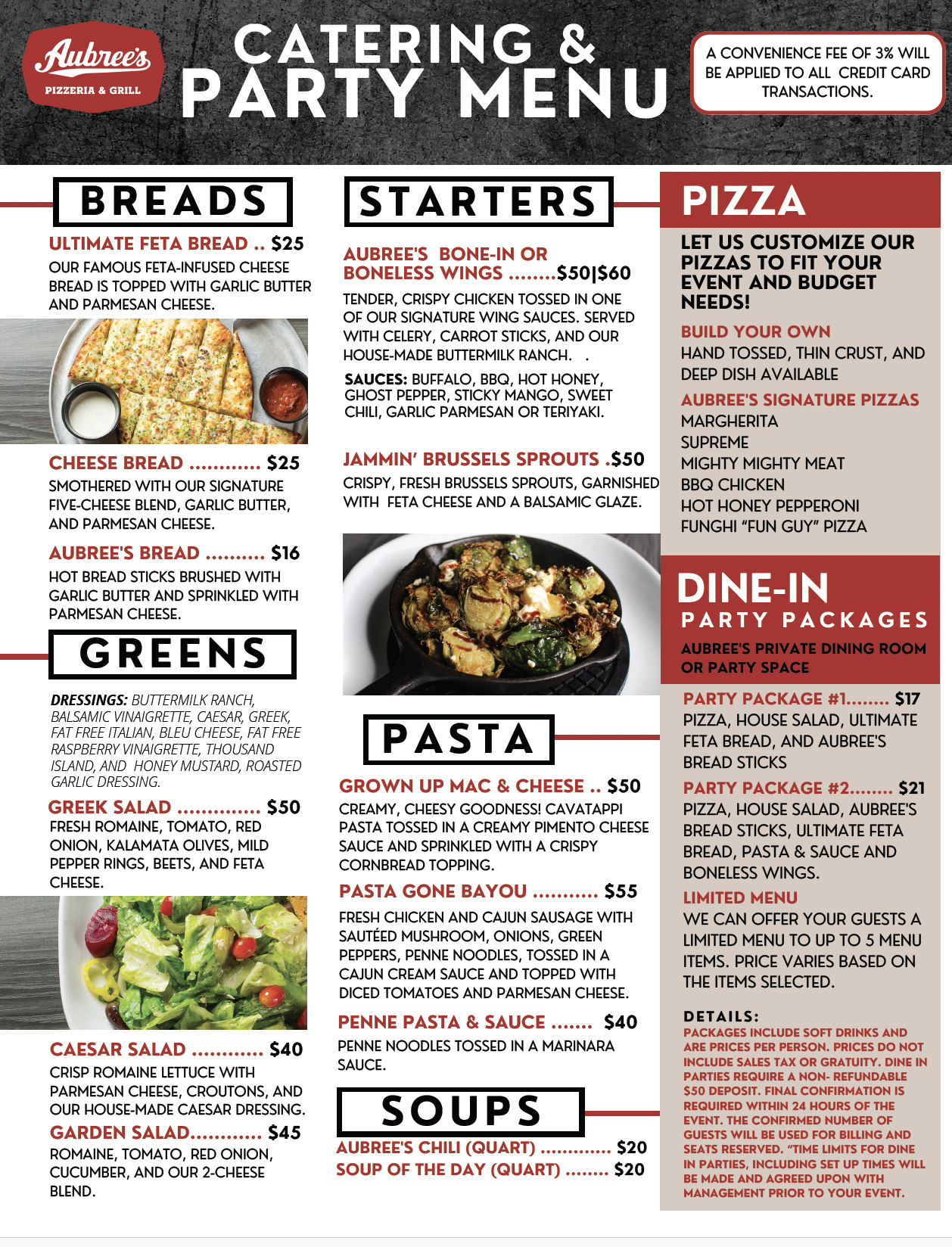 Aubree's Pizzeria and Grill - Catering in Howell, Michigan