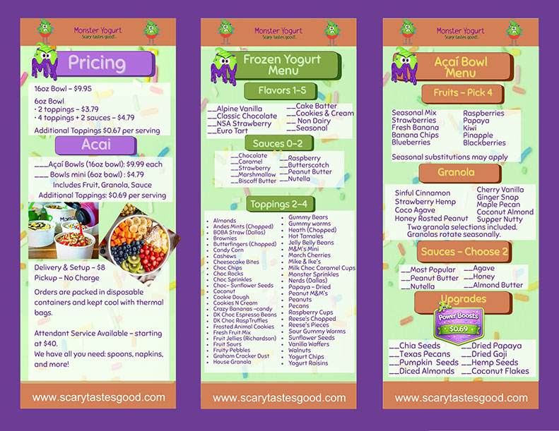Monster Yogurt Treat Truck - Catering in Dallas, Texas