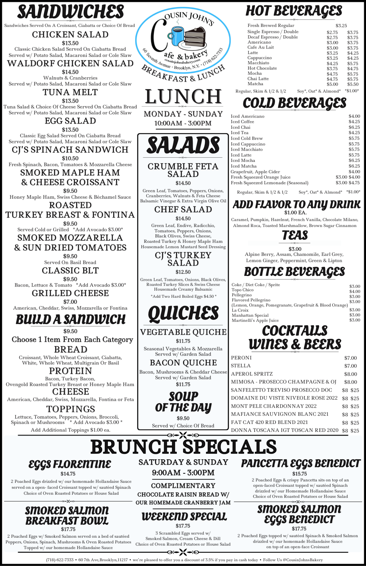 Cousin John's Cafe & Bakery - Catering in Brooklyn, New York