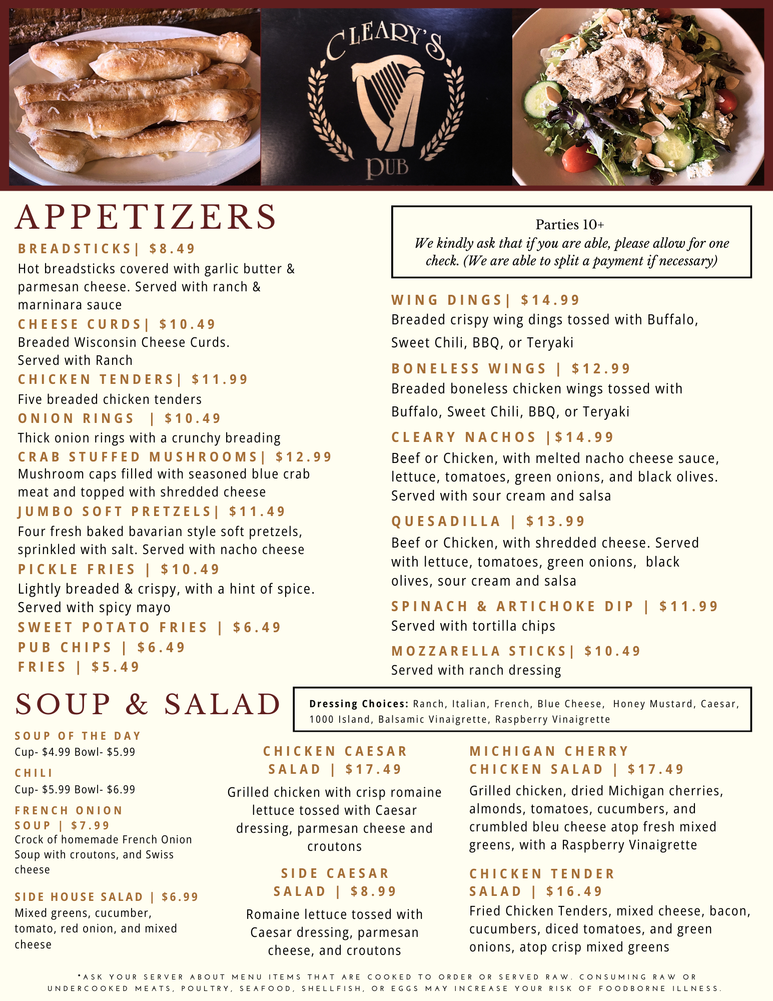 Cleary's Pub - Catering in Howell, Michigan