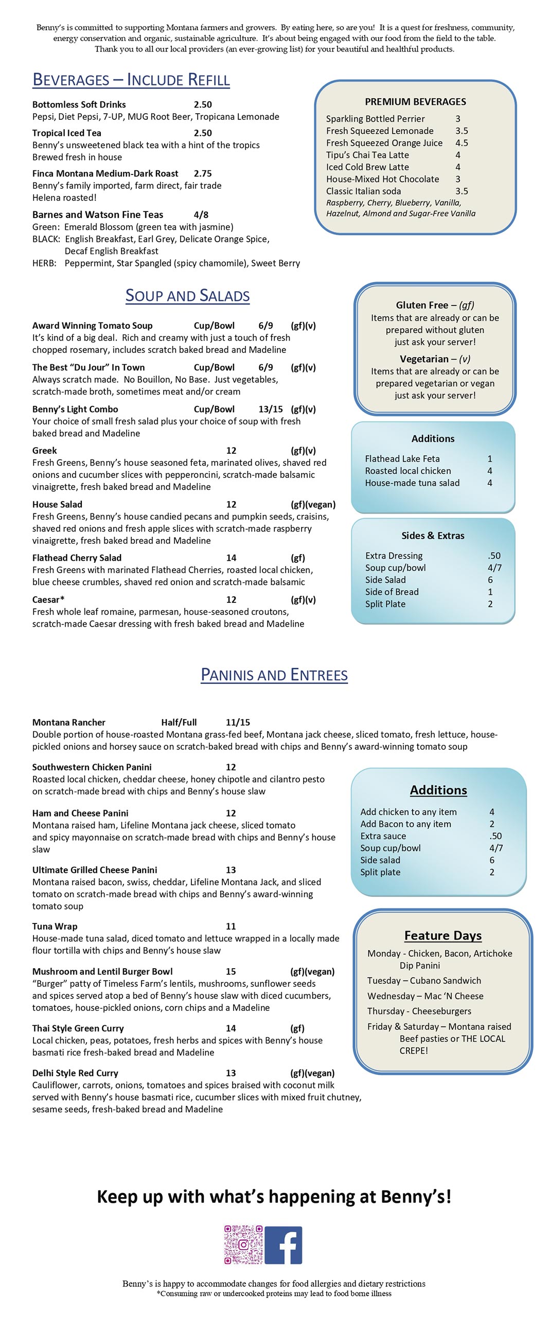 Benny's Bistro - Catering in Helena, Montana