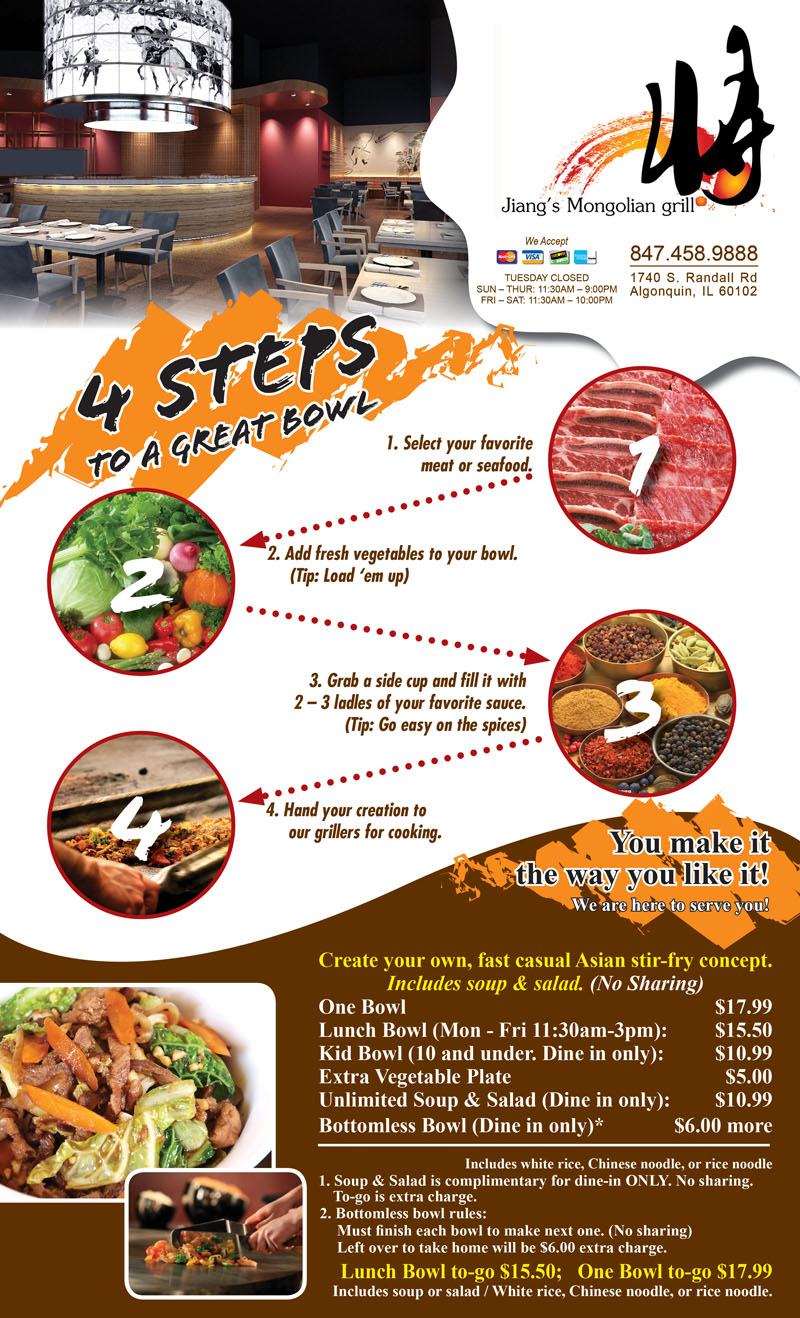 Jiang's Mongolian Grill - Catering in Algonquin, Illinois