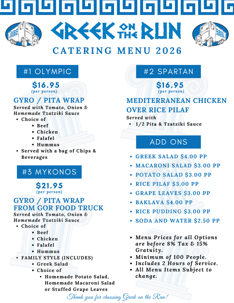 Greek On The Run Food Truck & Catering - Catering in Albany, New York