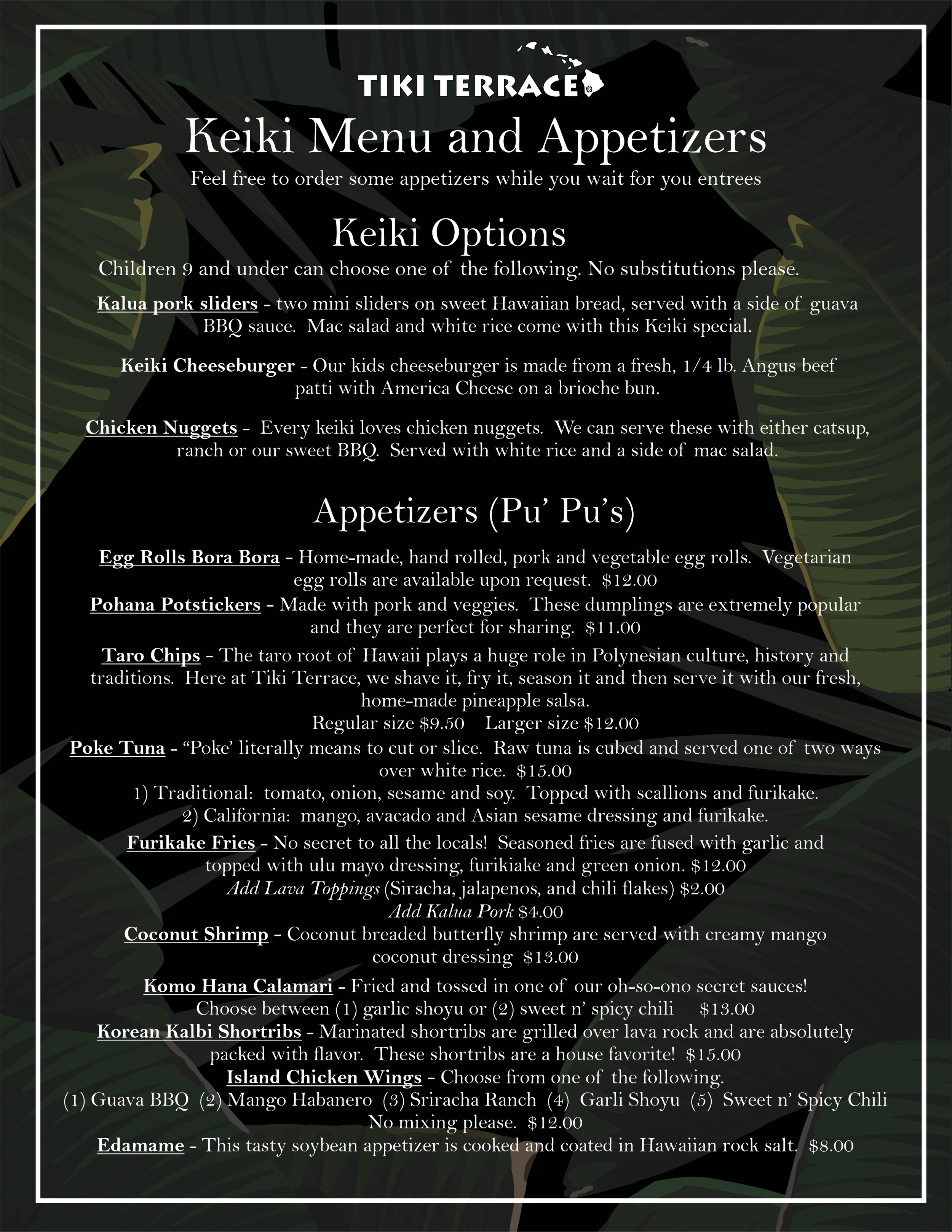 The Tiki Terrace - Catering in Des Plaines, Illinois