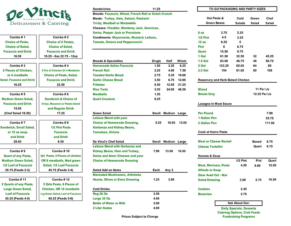 De Vinci's Delicatessen - Catering in Lodi, California
