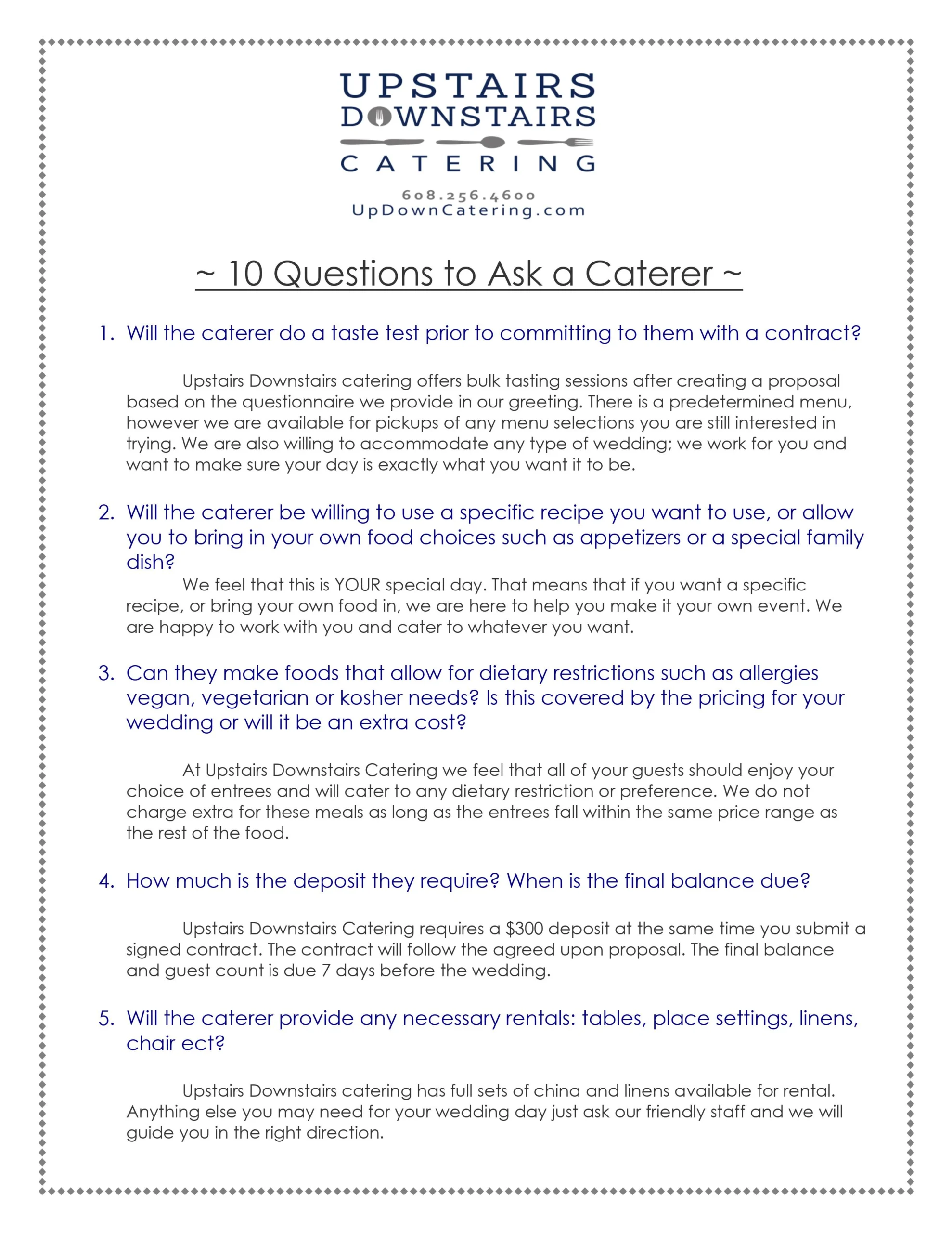 Upstairs Downstairs Catering - Catering in Madison, Wisconsin