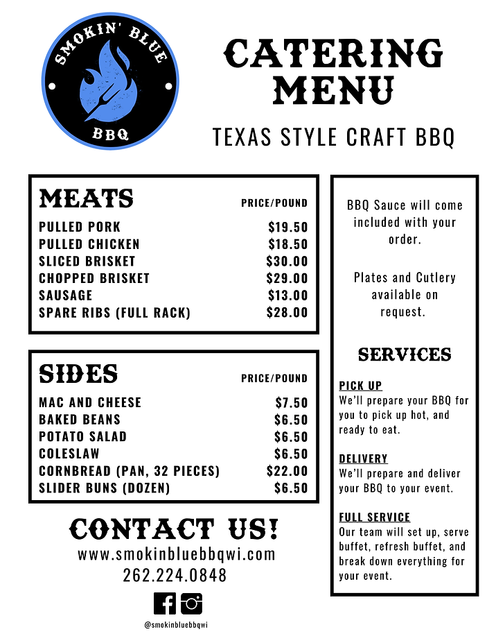 Smokin' Blue BBQ - Catering in Burlington, Wisconsin