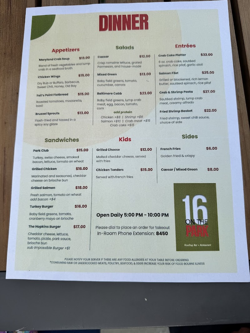 16 On The Park - Catering in Baltimore, Maryland