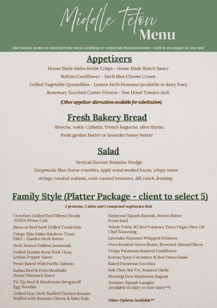 Three Peaks Restaurant and Catering - Catering in Driggs, Idaho