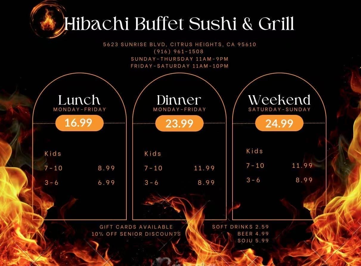Hibachi Buffet, Sushi & Grill - Sacramento, Citrus Heights - Catering in Citrus Heights, California