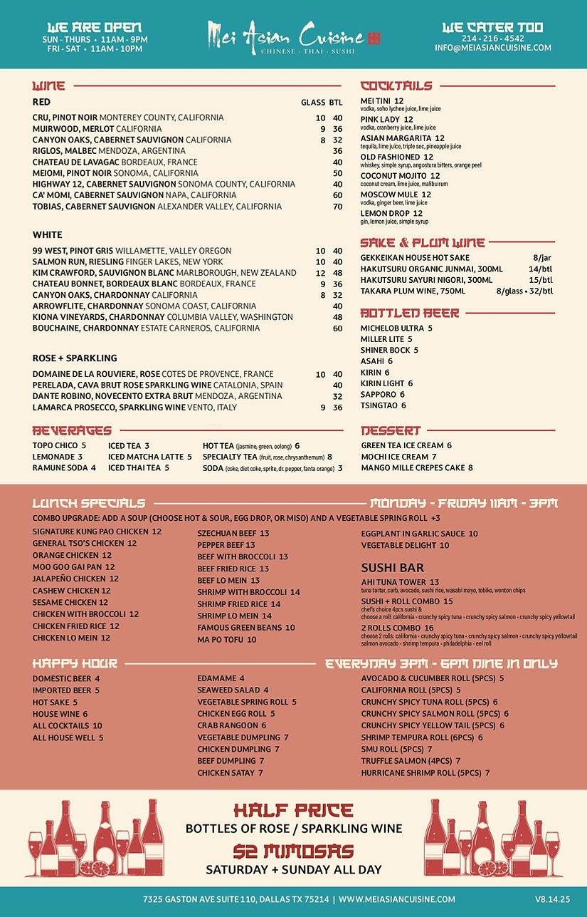 Mei Asian Cuisine - Catering in Dallas, Texas